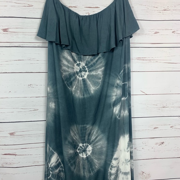 Aakaa Dress Strapless Tie Dye Flowing Charcoal - Picture 10 of 15